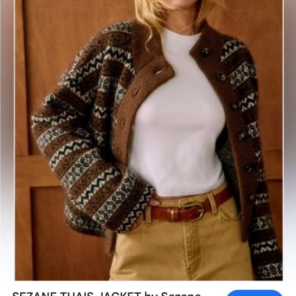 Sezane Brown Patterned Jacket - image 5